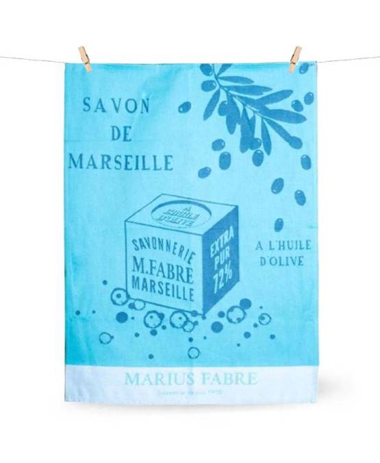 Acheter l'authentique Torchon en coton tissé, turquoise