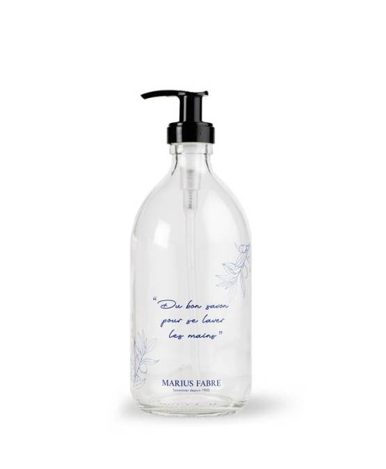 Compre lo auténtico Botella de cristal « Du bon savon pour se laver les mains », 500ml