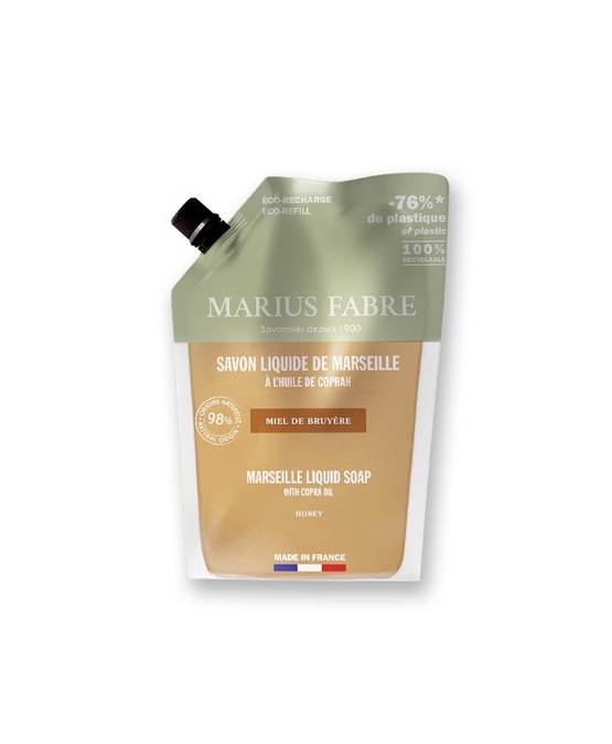 Buy the authentic Marseille liquid soap, Honey, Eco-refill 1L