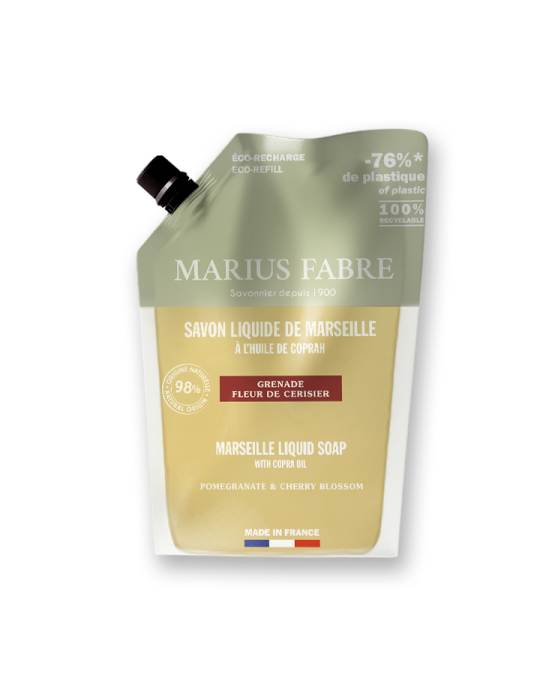 Compre lo auténtico Jabón líquido de Marsella, Flor de cerezo y granada, Recarga ecológica de 1 l