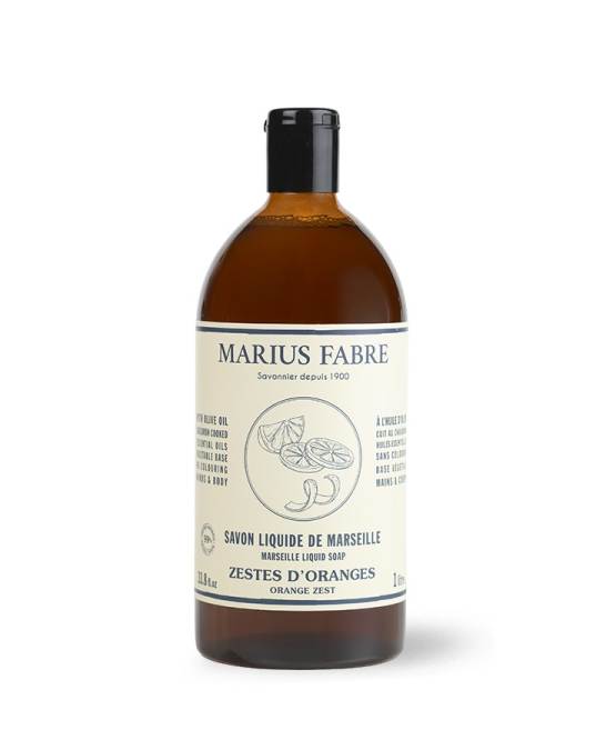 Buy the authentic Marseille liquid soap, with orange zest essential oils 1L