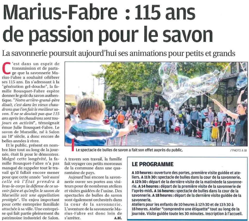 LA PROVENCE - Marius Fabre 115 ans de passion pour le Savon 