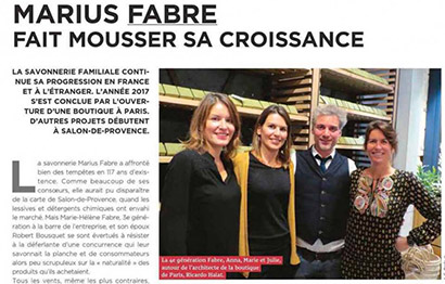 LES NOUVELLES PUBLICATIONS - Marius Fabre fait mousser sa croissance 