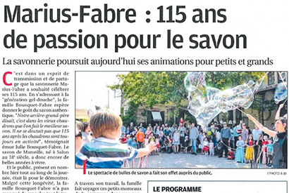 LA PROVENCE - Marius Fabre 115 ans de passion pour le Savon 